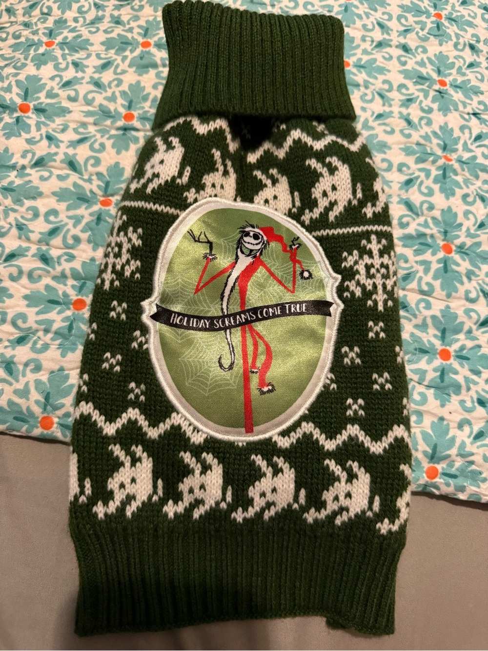 Disney Green Holiday Knit Crewneck Sweater